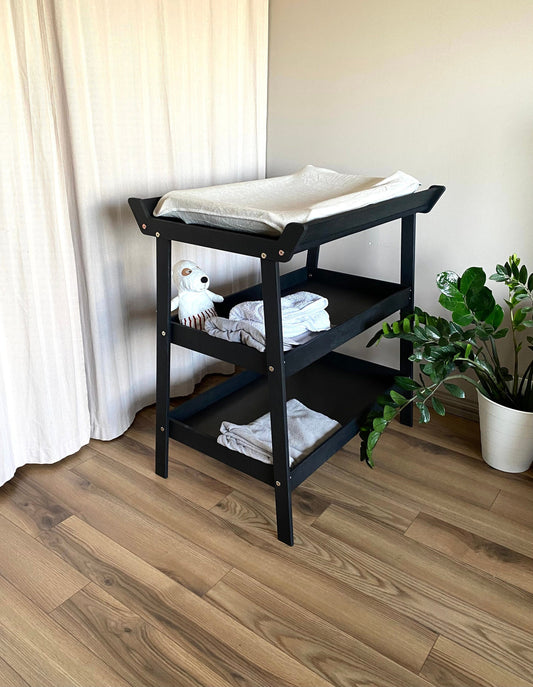 Black Changing Table, Changing toddler Tray On Wheels, Changing Table Organizer, Baby Table Station, Nursery Table - AKACIS STORE
