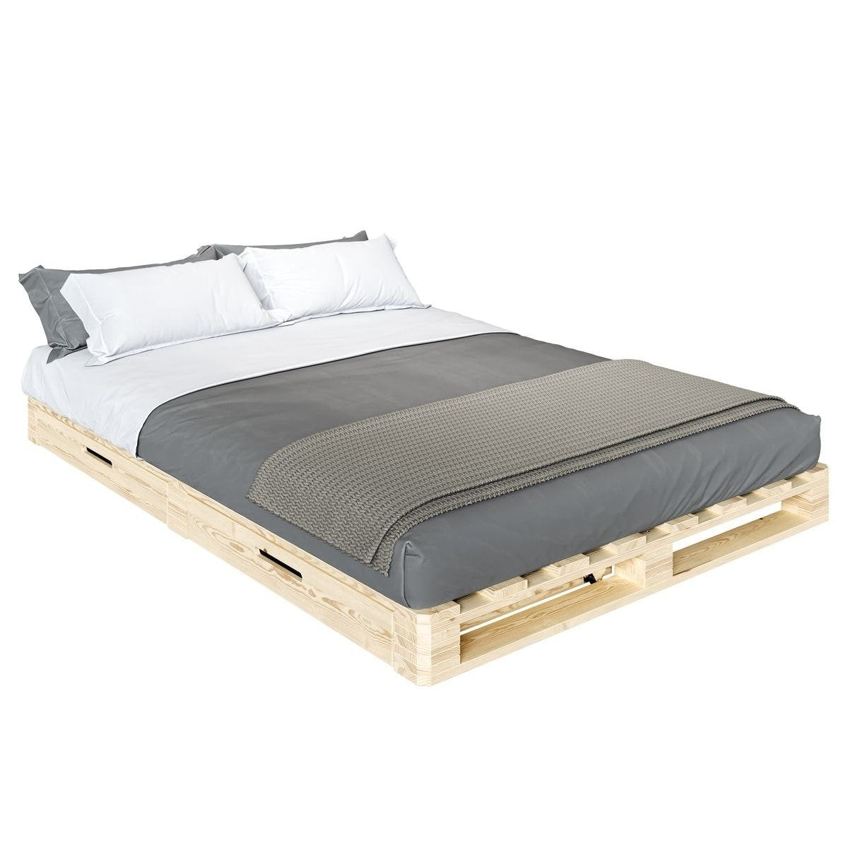 Platform Bed,  Wooden Platform Bed Frame, Pallet Bed, Handmade Pallet Bed, Modern Platform Bed - AKACIS STORE